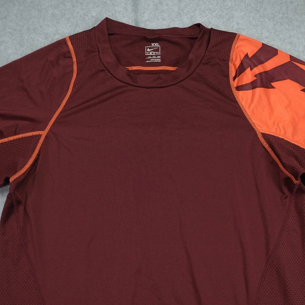 Nike Team Kobe Bryant Shirt Mens XXL Maroon Sheath Logo Training Compression LS‎